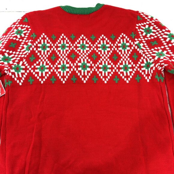 Holiday Time Men's Light Up Cow Ugly Christmas Sweater Large NWT - Picture 8 of 13